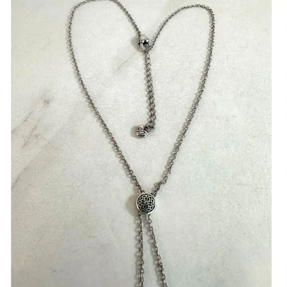 Brighton Ferrera Petite Y Silver Tone Necklace Preowned